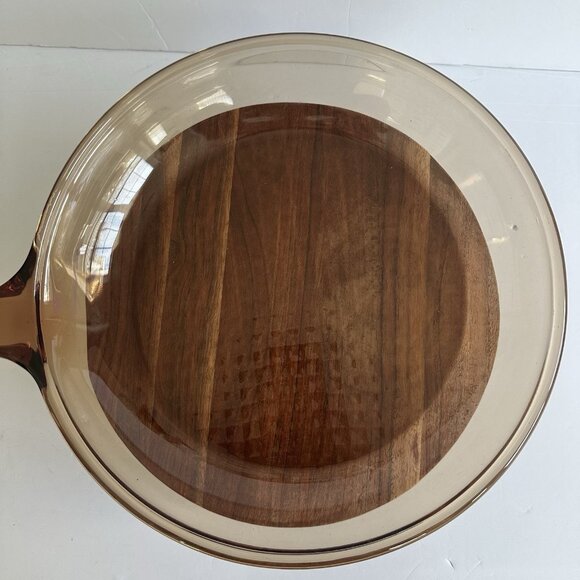 Vtg Vision‎ Corning Ware Pyrex 10" Pan Skillet Waffle Bottom Amber Glass France - Picture 5 of 9